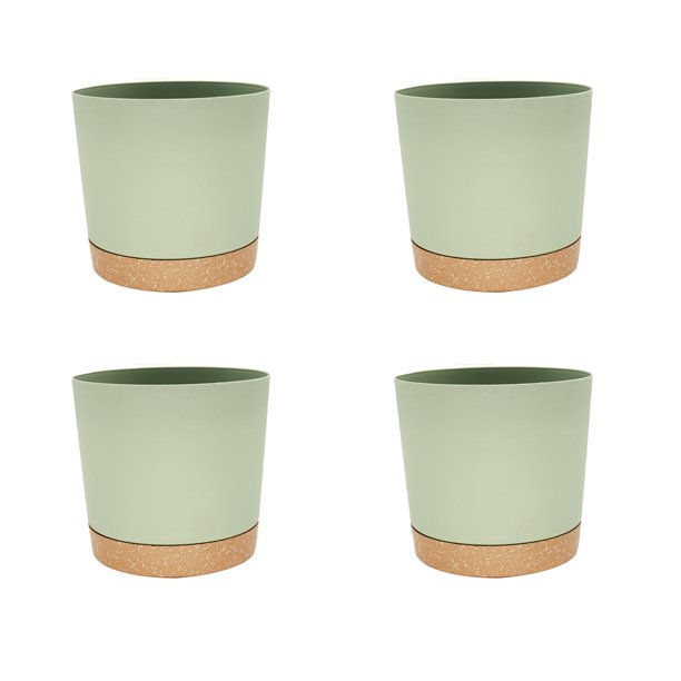 Billuyoard 4 macetas para flores, bandeja para plantas, suministros de jardín, accesorios para el hogar, agujeros de drenaje de 6,5 pulgadas y 8 pulgadas, Jardín y Patio Verde 6.5 pulgadas Billuyoard HA083860-01