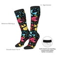 thumbnail image 4 of Knee High Socks for Women Men Athletic - swimsuits bikini pattern Thigh-High Black Sole Comfort Breathable Long Socks for Casual Travel Running, 4 of 7