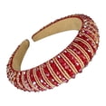 thumbnail image 2 of Sonducket Diademas con cuentas de cristal, tocado grueso de punto, aros de moda, diademas, tocados, regalo para mujer, fiesta, playa Accesorio para el cabello Oro rojo, 2 of 6