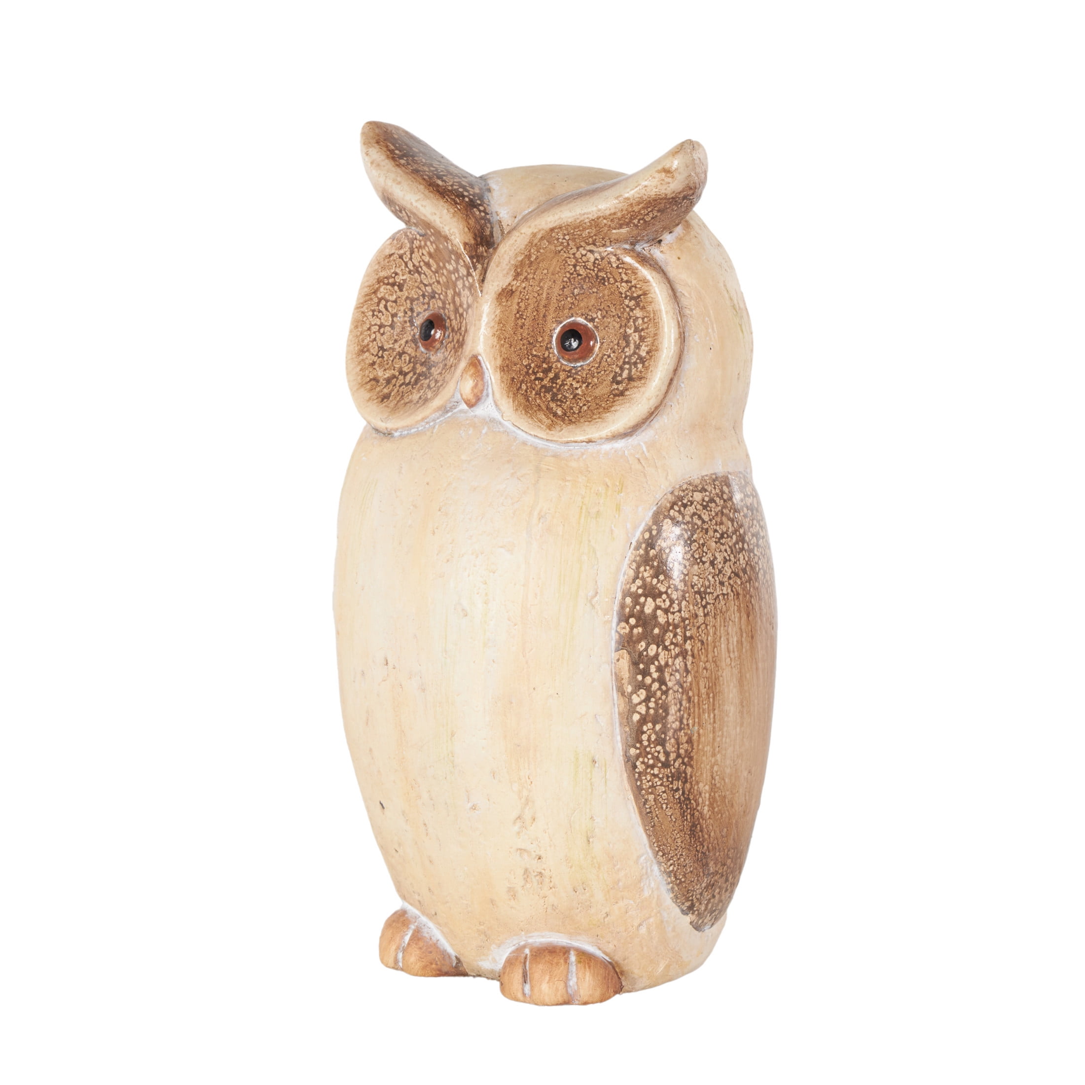 DecMode 15" Owl Garden Sculpture with Brown Accents