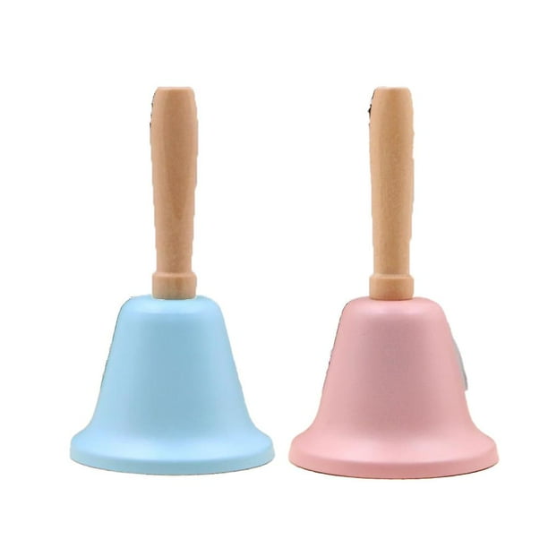 Campanas de mano de metal de 2 piezas, campana de mano de Navidad, campana musical, para hoteles, escuelas, restaurantes