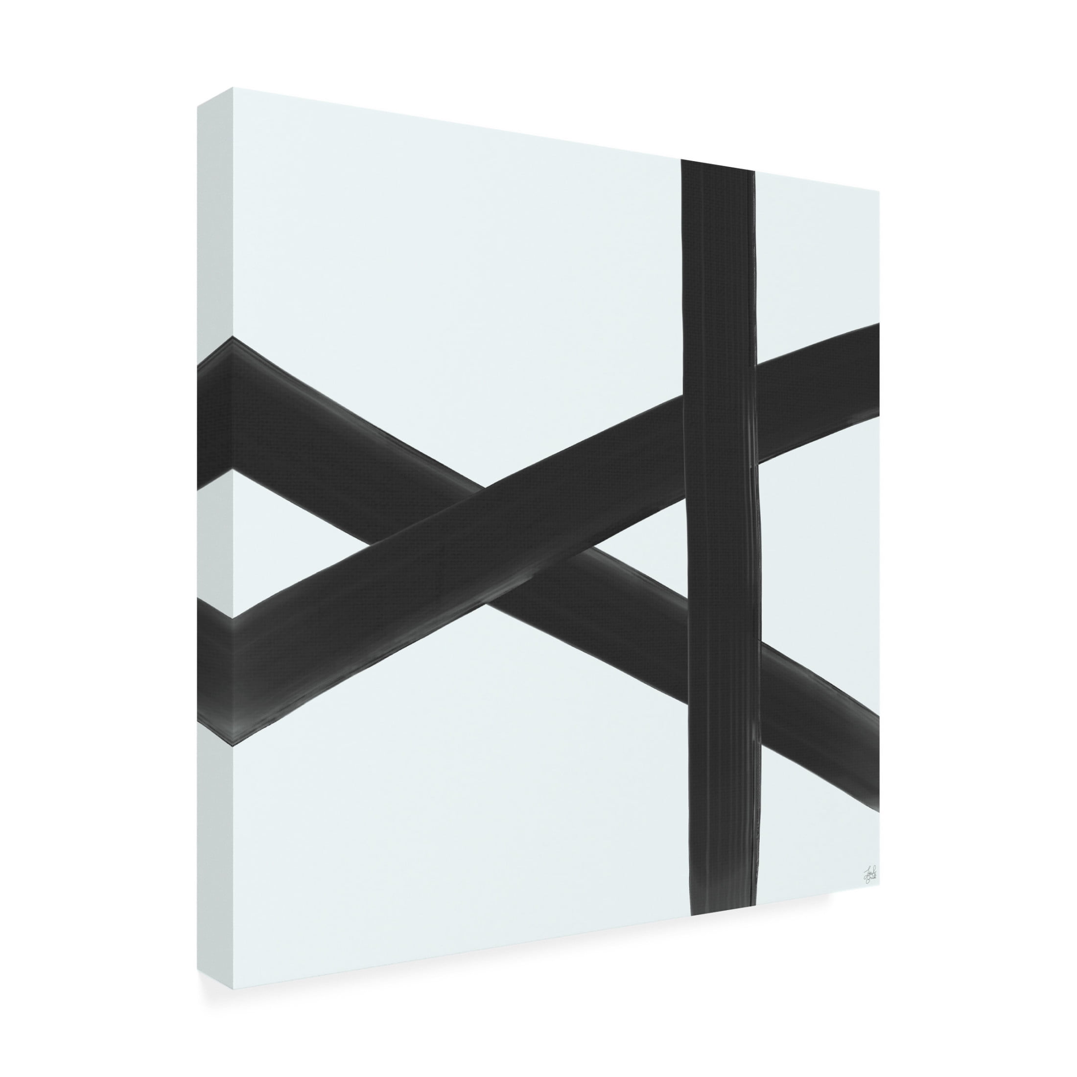 Canvas Wall Art - Line and Brush 'Three Brushed Lines 3' Wall Art for Living Room, Bedroom, or Office Décor by Trademark Fine Art - 35 x 35 Inches