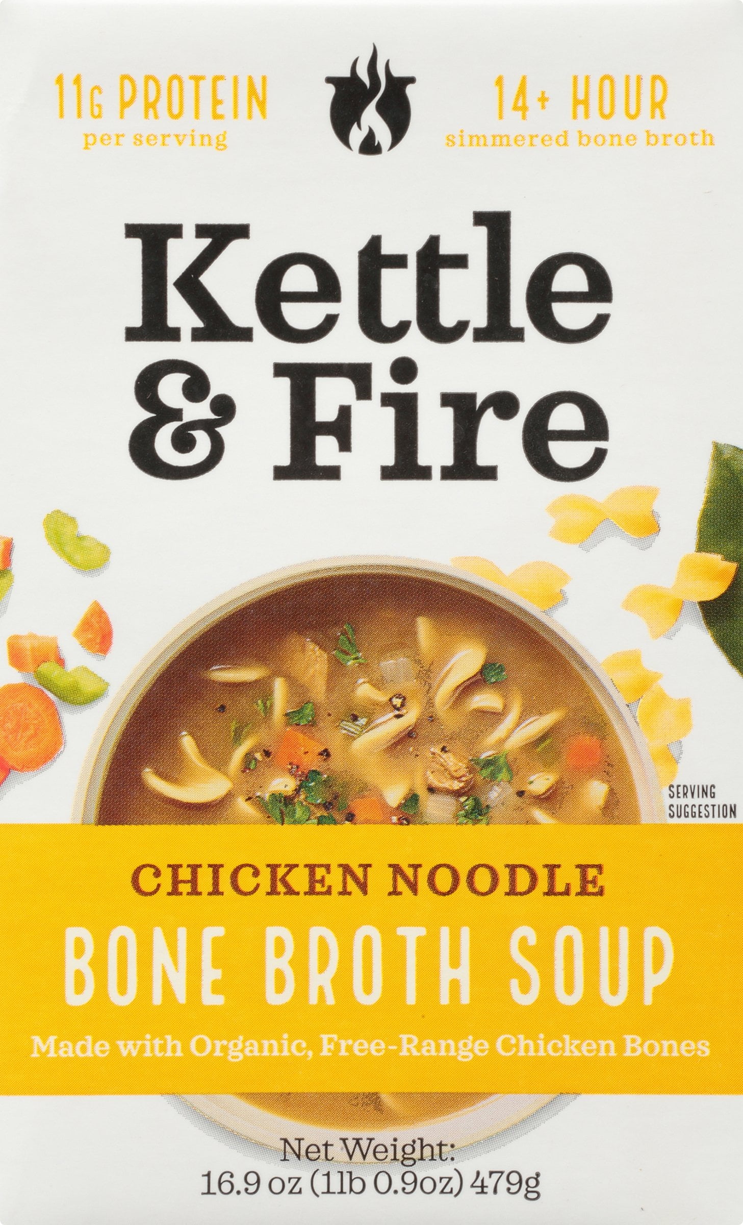 Kettle & Fire Soup, Bone Broth, Chicken Noodle - 16.9 oz