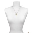 thumbnail image 3 of Delight Jewelry Goldtone Disc with Crystal Peace Sign Silver-tone You Mean the World to Me Ring Necklace, 18", 3 of 4