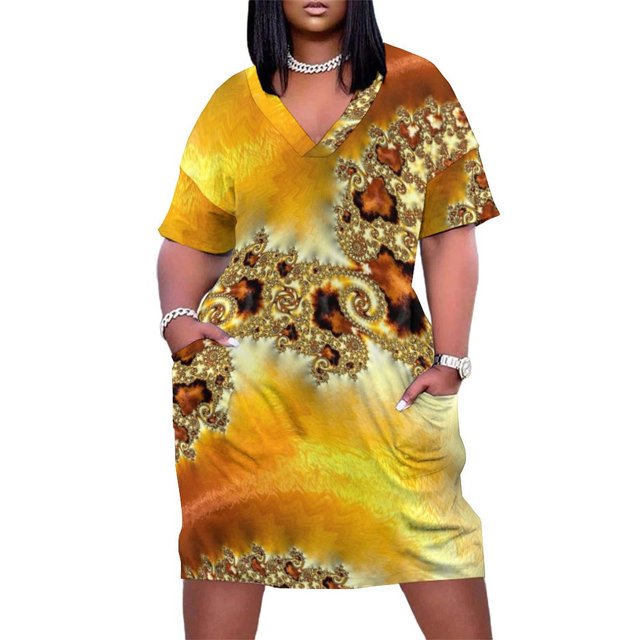 Vestido suelto con bolsillo y brocado dorado vestidos de noche para mujer vestidos de fiesta 2025