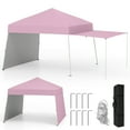 thumbnail image 1 of Gymax 14 X 9.2 FT Pop up Canopy Tent w/ 2 Convertible Sidewalls to Awning & Stakes Pink, 1 of 10