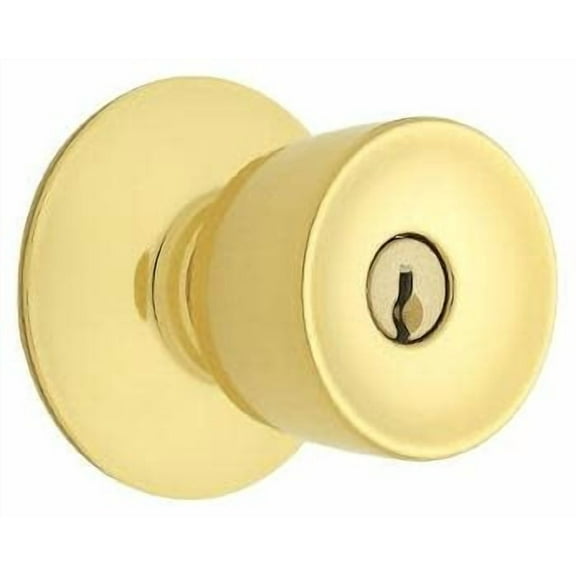 Schlage F51-Bel Bell Keyed Entry Door Knob Set - Brass