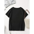 thumbnail image 3 of Un T-Shirt à Manches Courtes Stylé pour Femme avec un Col Rond Confortable et un Design d'Imprimé Unique, Parfait pour Offrir, Surtout comme Chandail à Thème de Cœur pour la Saint-Valentin, et C'est un Chandail Amusant.fa, 3 of 7