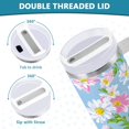 thumbnail image 3 of Yayeee 30oz Stainless Steel Tumbler with Straw and Handle Double-Wall Insulated Travel Water Bottle, Blue Floral, 3 of 8