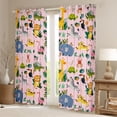 thumbnail image 2 of Manfei Jungle Leopard Cheetah Black Out Curtains,Zoo Giraffe Zebra Curtains Pack of 2 (42x63 Each),Cute Cartoon Elephant Bedroom Curtains For Teens,Breathable Home Decor, 2 of 6
