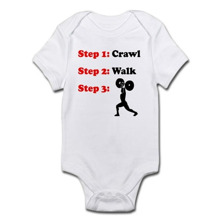 

CafePress - Crawl Walk Weightlifting Body Suit - Baby Light Bodysuit