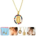 thumbnail image 3 of 1 pc Mother's Day Gift Virgin Mary Pendant Necklace Exquisite Jewelry (Colorful), 3 of 10
