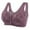 Purple, variant on Women Lace Front Buckle Prints Underwear Without Rims Vest Lace Plus Size Bra Underwear