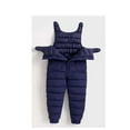 thumbnail image 4 of Odeerbi Infant Boys Girls Winter Thermal Fleece Sleeveless Jumpsuit Cotton Strap Romper Baby Romper Plus Fleece Overalls Long Pants Infant Clothes Navy, 4 of 5
