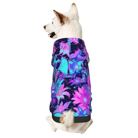 Haiem Flower Happy Skull for Winter Dog Hoodie Sweatshirts with Pockets Warm Dog Clothes for Small Dogs Chihuahua-Medium