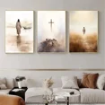 thumbnail image 2 of Jesus Walking on Water Pattern Watercolor Art Printmaking Religious Poster Cross Christ Decoration Beautiful Canvas Painting, 50*70cm, unframed.,ZSH0043-5, 2 of 7