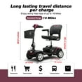 thumbnail image 3 of BTMWAY Mobility Scooter, 4 Wheels Electric Scooter for Seniors, Compact Folding Travel Mobility Scooters for Adult, Transformer Mobility Scooter with Swivel Seat, Front and Rear LED Light, Plum, 3 of 14