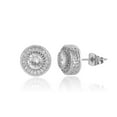 thumbnail image 2 of 14K Gold-Plated 5A+ Grade Cubic Zirconia Round Stud Earrings, Unisex, 2 of 6