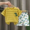 thumbnail image 3 of Toddler Boys Clothes Baby Boy Outfit Sets Baby Boy Summer Clothes 12 18 24 Month 3T 4T 5T Toddler Boy Outfits Dinosuar Set Gibobby(4-5 Years,Yellow), 3 of 3
