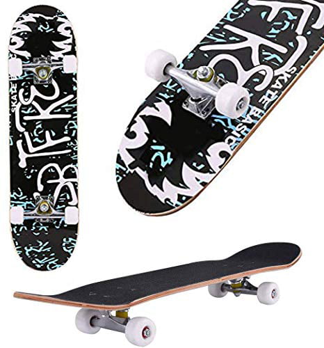 Complete Skateboard 31''x 8'' Trick Skateboard Gift for Beginners Kids Teens US 