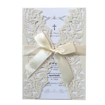 5 Sets of Blank Wedding Invitations with Lace and , Includes Envelopes for Engagement, Anniversary, Party Celebrations