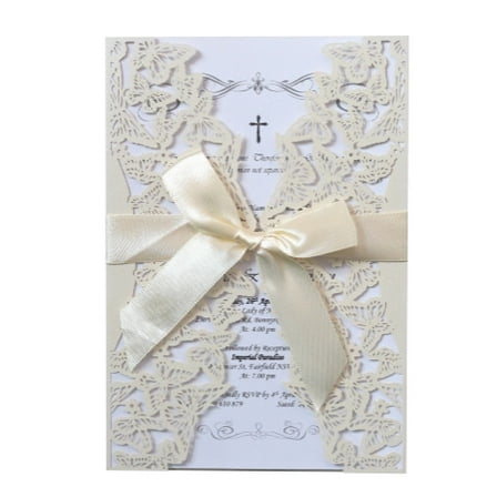 5 Sets of Blank Wedding Invitations with Lace and , Includes Envelopes for Engagement, Anniversary, Party Celebrations