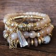 thumbnail image 1 of AMERTEER 4pcs Bohème Empilable Bracelets de Perles pour les Femmes Multicolor Stretch Perles en Couches Bracelet Réglable, 1 of 5