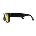 thumbnail image 3 of Iconic Retro Square Narrow Rectangle Plastic Womens Sunglasses Matte Black Red Mirror, 3 of 4