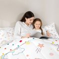thumbnail image 4 of Manfei Dreamy Unicorn Twin Comforter Sets,Pretty Floral Bedding Set,Purple Pink,Polkadot Reversible,2pcs,1 Comforter and 1 Pillowcase, 4 of 7