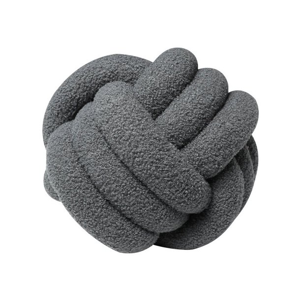 Almohada de bola anudada tejida a mano, rollo de lana de cordero, almohada para sofá, cojín esférico redondo para sala de estar, respaldo para mesita de noche