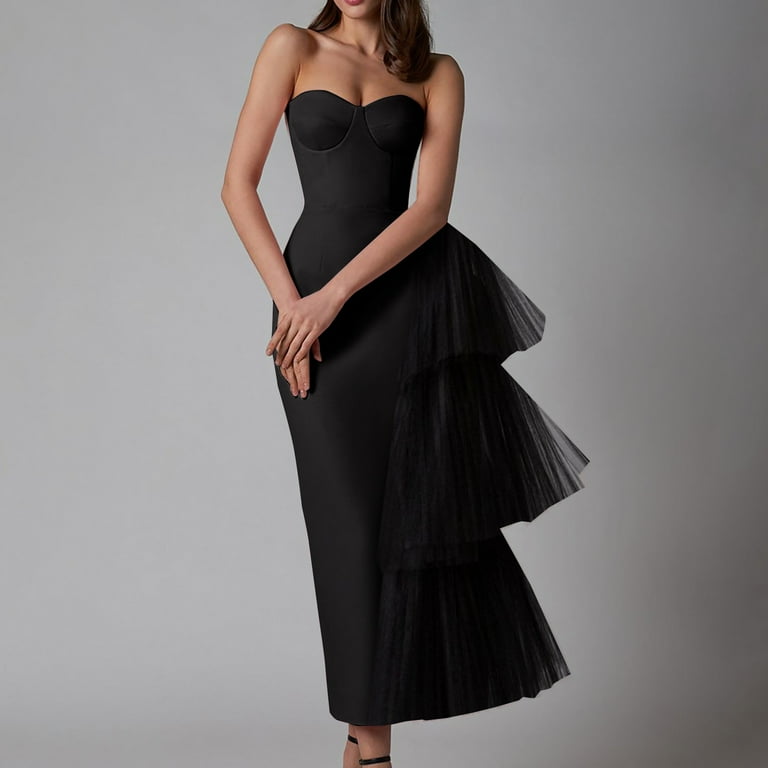 Qolati Wedding Guest Dresses for Women Elegant Bodycon Wrap Off The Shoulder Cocktail Evening Gowns Long High Stretch Mesh Ruffle Party Maxi Dresses