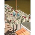 thumbnail image 2 of Square Outdoor Tablecloth with Umbrella Hole Vintage Plant Outside Table Cloth Waterproof Patio Table Cover Boho Botanical Flowers Green Leaf Ferns Zipper Tablecloths for Picnic Camping 54x54 Inch, 2 of 8