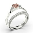 thumbnail image 3 of Dazzling Minimalist 1.75 Carat Round Cut, Affordable Morganite And Diamond Moissanite Engagement Ring, Wedding Ring, One Matching Band in 10k Solid White Gold, Gift For Her, Promise Ring, 3 of 3