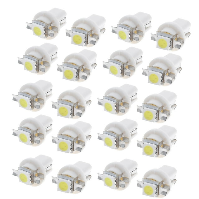20 x SMD 5050 T5 B8.5D Bombilla LED Blanca Indicador de Tablero Auto