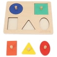 thumbnail image 2 of Bebé niños pequeños 5 perilla de color rompecabezas juguete fiesta divertida madera forma geométrica rompecabezas juguete educativo, 2 of 9