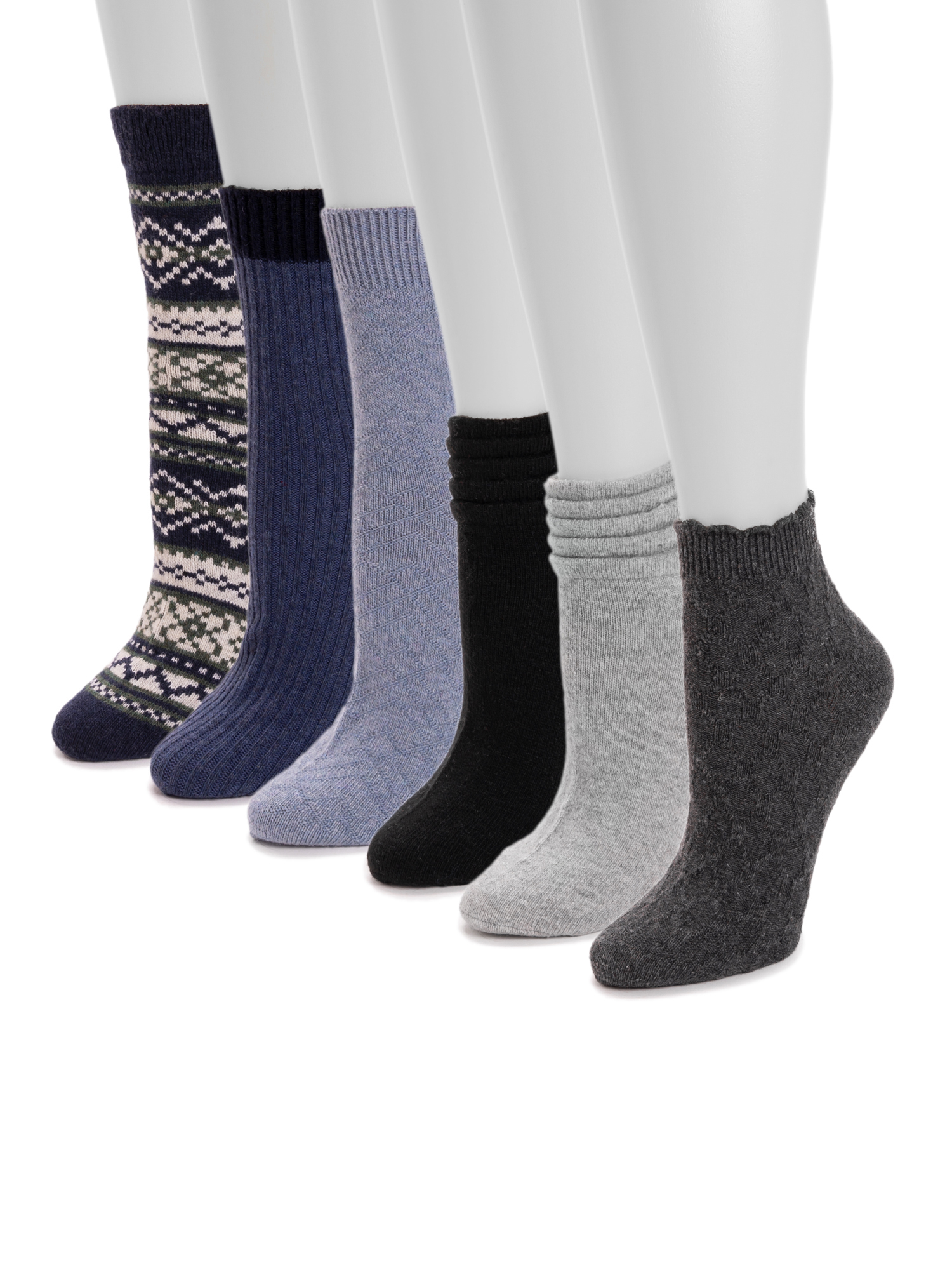 Muk Luks Crew Socks, 6pk