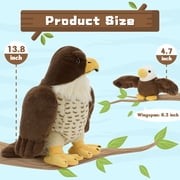 Muiteiur 4Pcs Falcon Stuffed Animal 13.7 Giant Falcon Plush with 3 Babies Eagle Plush Toy