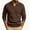 Coffee, variant on Men’s Long Sleeve Sweater Open V‑Neck Half Placket Textured Cable Knit Pullover Casual Relaxed Fit Collared Top