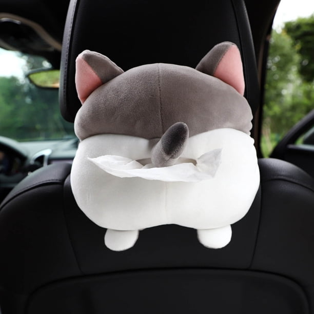 Caja de pañuelos de dibujos animados para coche, caja de cajón con reposabrazos colgante para asiento de coche de felpa bonita creativa Wmkox8yii jkg6125
