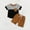 Black, variant on Boys Summer 2 Piece Outfits Cotton Printed Cute Short Sleeve and Casual Short Kids Clothing Set Red Size 6