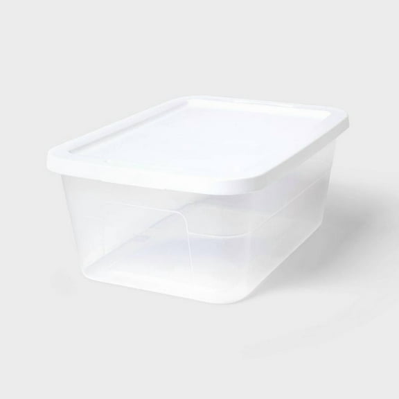 16qt Clear Storage ox with Lid White - rightroom ™