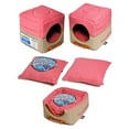 thumbnail image 5 of Touchdog Convertible and Reversible Vintage Printed Squared 2-in-1 Collapsible Dog House Bed, 5 of 8