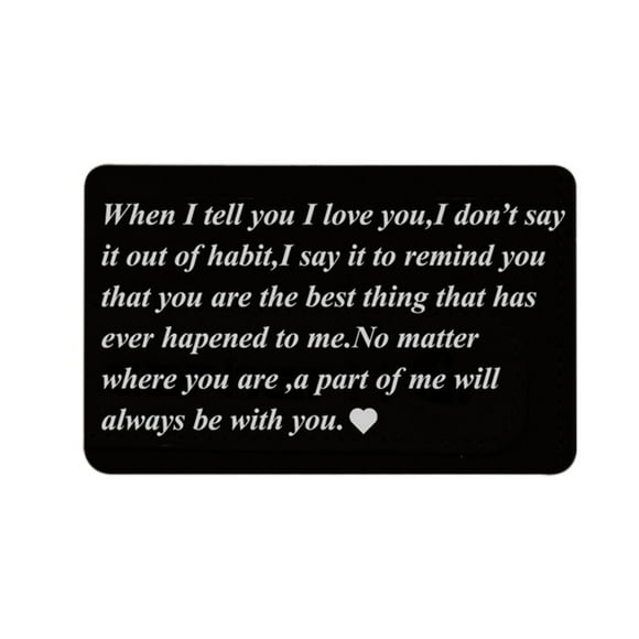 Amdohai Personalized Metal Wallet Card Aluminum Engraved Wallet Inserts Birthday Gifts Anniversary Cards for Husband/Wife Boyfriend/Girlfriend