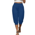 thumbnail image 2 of BUIGTTKLOP Women's Plus Size Capri Sweatpants Cotton Drawstring Joggers Cropped Athletic Lounge Pants with Pockets, 2 of 8