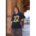 thumbnail image 5 of Game Garment Women Basketball Player 22 Indiana Sports Fan Unisex Crewneck T Shirts Graphic Tees - Clark 22 Navy XS-3XL, 5 of 6