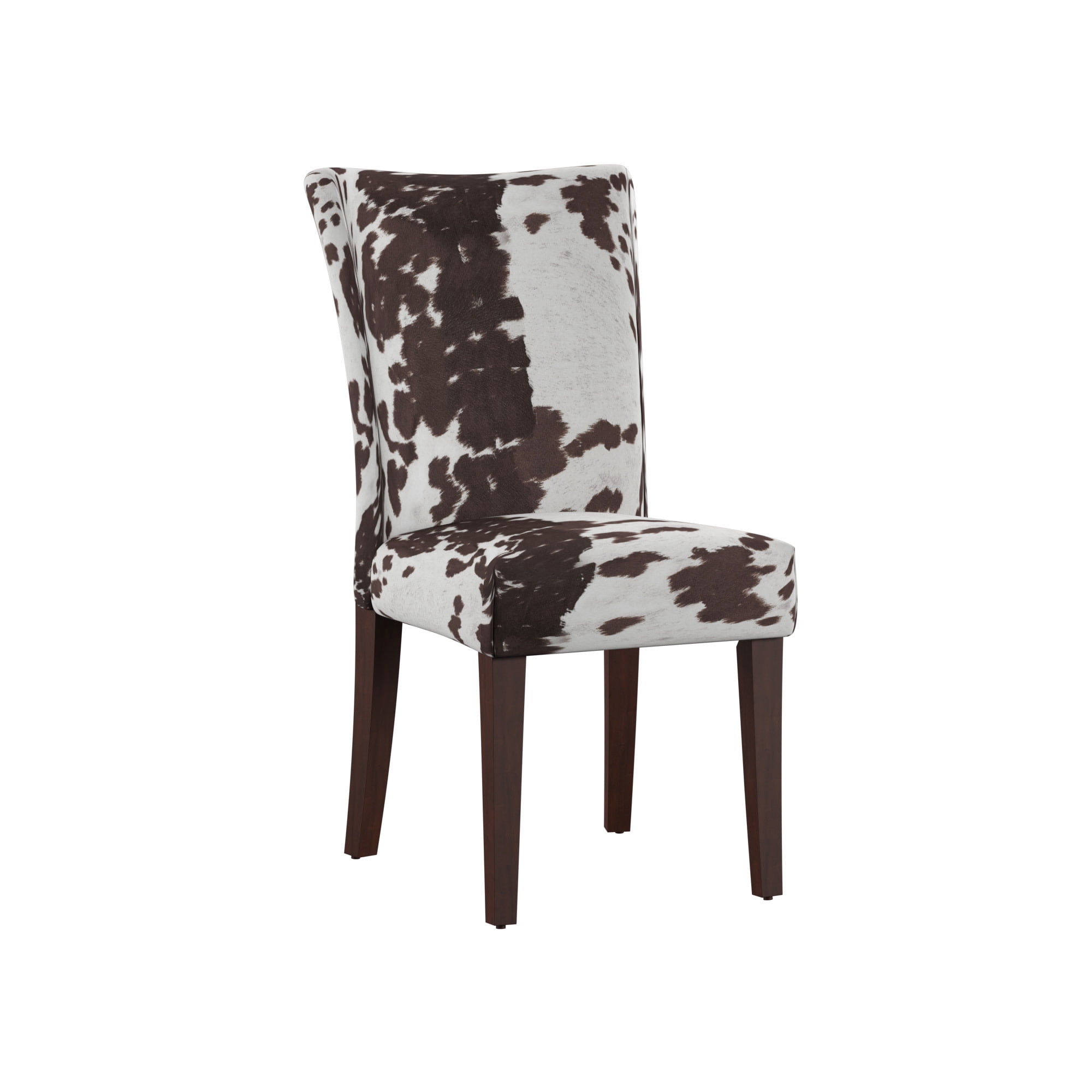 Weston Home Ayana Cowhide Parsons Dining Chairs, Set of 2, Brown Cowhide