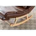 thumbnail image 5 of Rocking Chair with Headrest and Footrest, Upholstered Glider Chair with Wood Rocker, Modern Leisure Rocking Chair with a Pillow, Recliner Chair for for Nursery Bedroom Living Room, Brown, 5 of 9