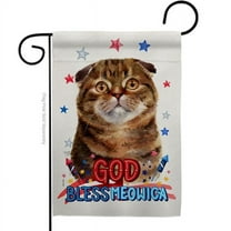 Breeze Decor G120202-BO Patriotic Scot Fold Animals Cat 13 x 18.5 in. Double-Sided Decorative Vertical Garden Flags for House Decoration Banner Yard Gift