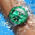 thumbnail image 4 of OLEVS Watches for Men Classic with Date Business Dress Luxury Big Face Green/Black/Blue Waterproof Luminous Mens Wrist Watch Analog Two Tone Stainless Steel Men Watch, 4 of 12