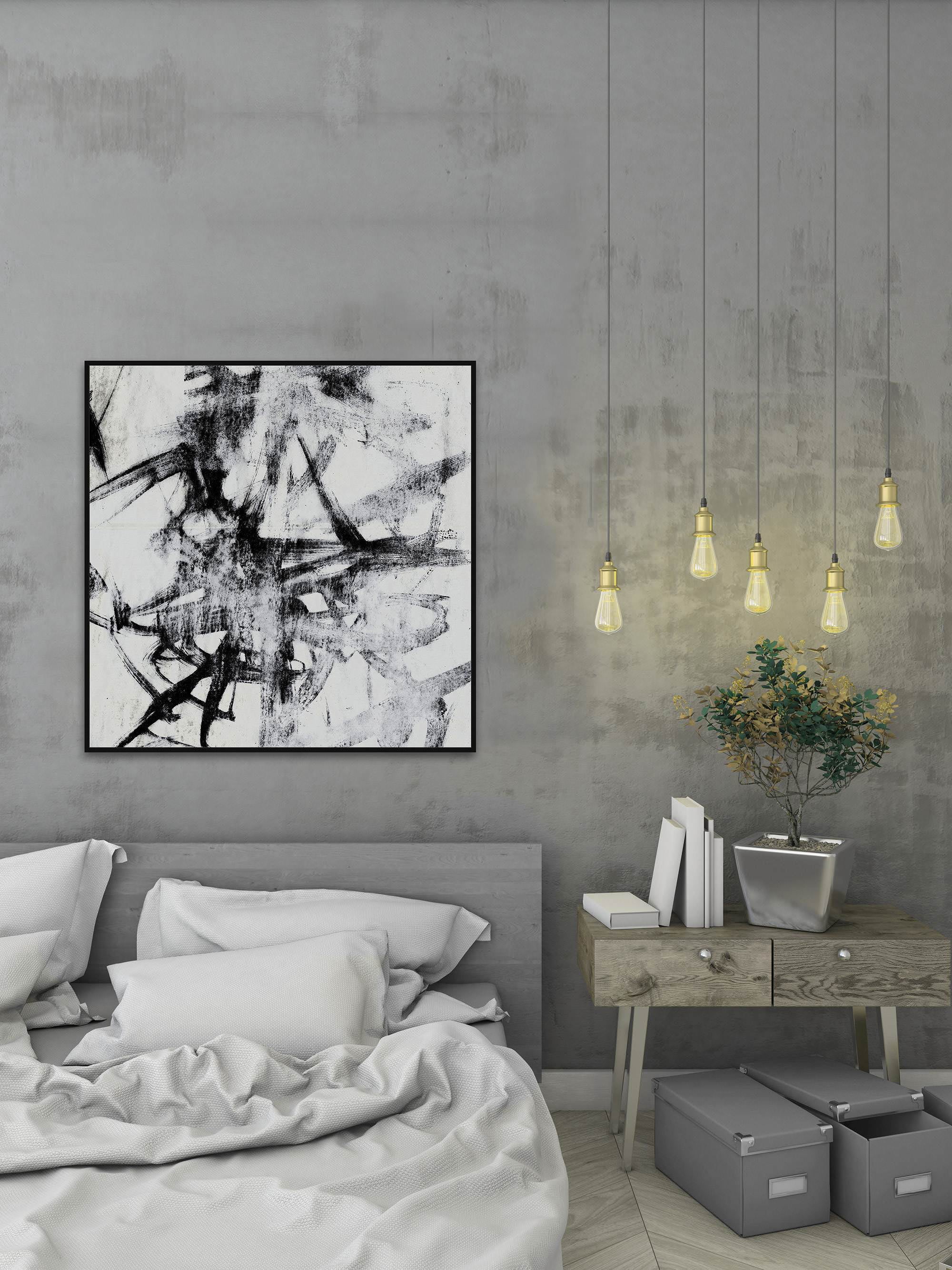 Monotype Scribble II Floater Framed Painting Print on Canvas